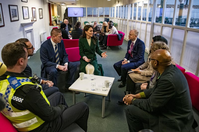 The Princess of Wales speaks to local workers about their experiences of working in Leeds, as she talked about the importance of the wider community in the development of a child