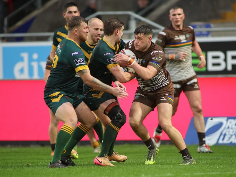 Caelum Jordan, who scored Hunslet ARLFC's first try, seen during the National League Premier Division Grand Final win against West Hull at DIY Kitchens Stadium, Belle Vue.