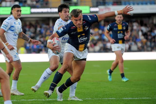 Presley Cassell, seen in action for Leeds Rhinos against Toulouse Olympique, played on loan with Hunslet earlier this season. Picture by Steve Riding.