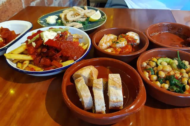 Our dishes during our visit to Bomba in Leeds.