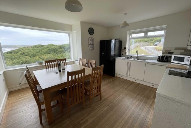 A fabulous place to sit and enjoy meals, with sea and countryside to view through the windows.