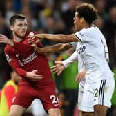 SERIOUS IRRITANT - Leeds United midfielder Tyler Adams has a knack for ruffling the feathers of opposition teams and coming to his team-mates' aid, as he did against Liverpool when Andy Robertson got involved with Brenden Aaronson. Pic: Getty