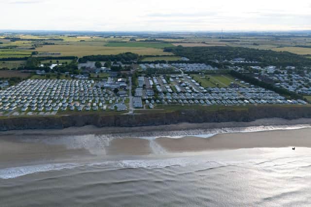 The stunning clifftop location on Skirlington Coast.