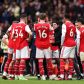 LONDON, ENGLAND - APRIL 01: Mikel Arteta, Manager of Arsenal, gives the team instructions during the Premier League match between Arsenal FC and Leeds United at Emirates Stadium on April 01, 2023 in London, England. (Photo by Julian Finney/Getty Images)