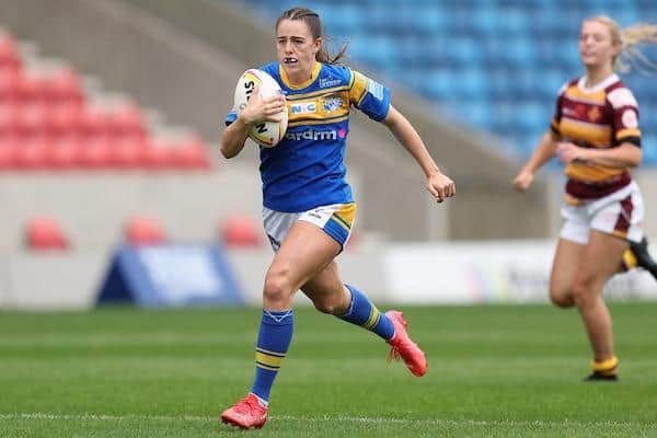 Fran Goldthorpe, now of North Queensland Cowboys, makes a break for Rhinos against Salford last season. Picture by John Clifton/SWpix.com.