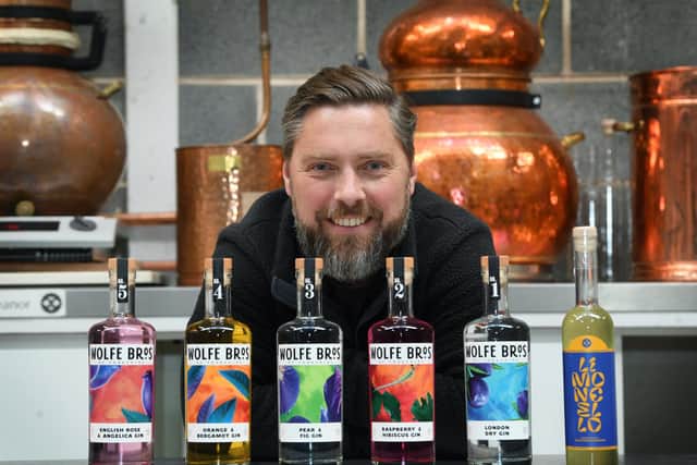 Wolfe Bros Yorkshire Gin was founded by Jonathan Neil (pictured), his brother Alexander and their colleague Niall McGlouglin (Photo: Jonathan Gawthorpe)