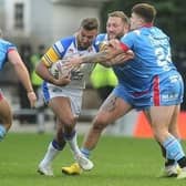 Leeds Rhinos' French forward Mickael Goudemand, pictured in pre-season action against Wakefield Trinity, is relishing a crack at his old team Catalans Dragons on Saturday. Picture by Steve Riding.