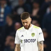 LEEDS, ENGLAND - MAY 11: Mateusz Klich of Leeds United looks dejected during the Premier League match between Leeds United and Chelsea at Elland Road on May 11, 2022 in Leeds, England. (Photo by Clive Brunskill/Getty Images)