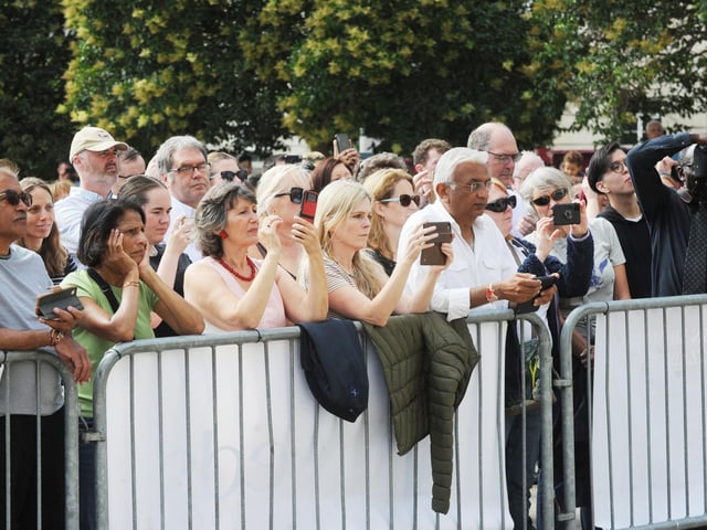 Crowds gathered at Leeds Civic Hall to witness the historic occasion and pay their respects to her late majesty the Queen.
