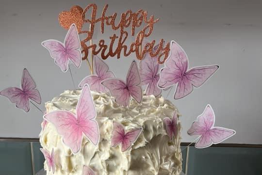 Tommy Harkin said: "Red velvet cake for my mums heavenly birthday."