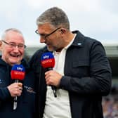 Barrie McDermott, right, with Geoff Burrow in 2024. Picture by Allan McKenzie/SWpix.com.