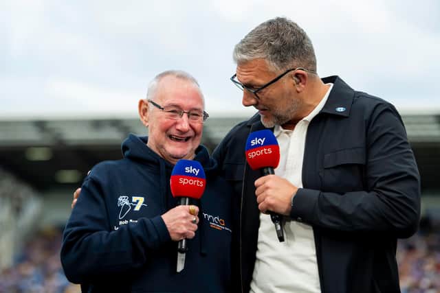Barrie McDermott, right, with Geoff Burrow in 2024. Picture by Allan McKenzie/SWpix.com.