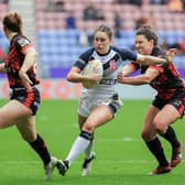 Rhinos' Fran Goldthorp in World Cup action for England against Canada.  Picture by Alex Whitehead/SWpix.com.