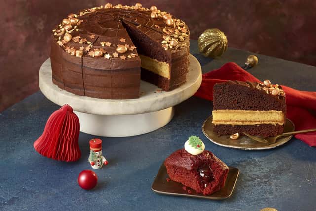 Chocolate and Caramel Nutcracker Cake and Berry Red Mini Velvet Loaf Cake.