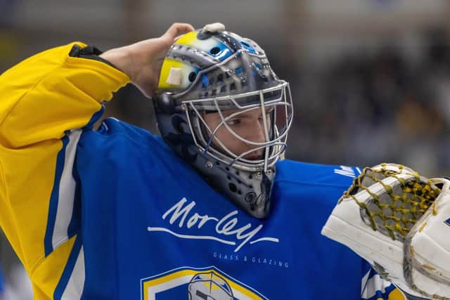 IMPRESSIVE: Back-up netminder delivered what was needed for Leeds Knights on three successive nights at the weekend. Picture: Aaron Badkin/Knights Media.