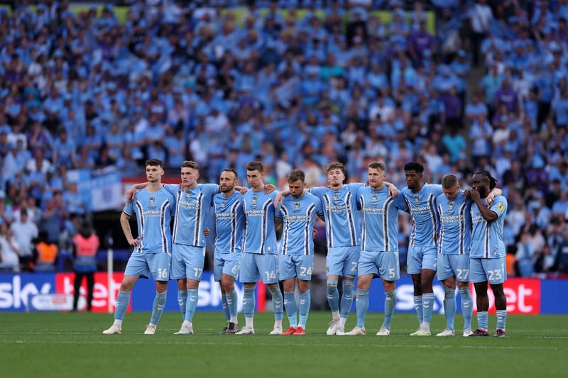 Defeated play-off finalists Coventry City will need to lick their wounds and be prepared to go again in 2023/24, starting against Leicester City, shortly followed by an engagement with Michael Carrick's Boro. They also face Watford and Sunderland in their opening five. (Photo by Richard Heathcote/Getty Images)