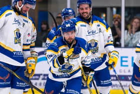 MAIN MAN: Owen Sobchak led the way for Leeds Knights with four goals in their 9-2 demolotion of Peterborough at home on Saturday. Picture: Charlotte Clarke/Knights Media.