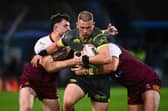 Prop Tom Holroyd has been named in Leeds Rhinos' 21-man squad to face St Helens, but isn't ready to play following a back problem. Picture by Olly Hassell/SWpix.com.
