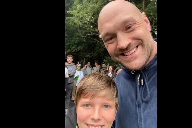 Tyson Fury: the Gypsy King showed his paternal side at Alton Towers, where he was amongst the first to experience the park's latest scare maze. Here he is graciously taking time out for a selfie with Harry, 11.