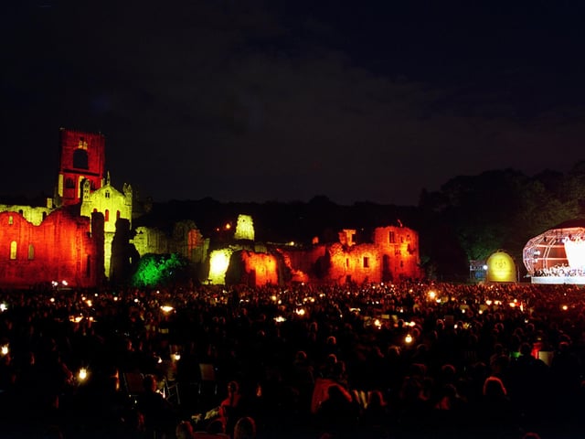 Kirkstall Abbey captured in all it's splendour at Classical Fantasia in September 1997.