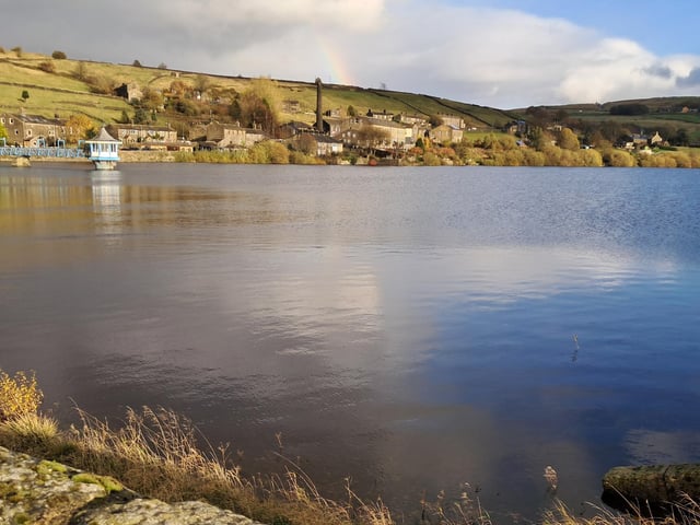 Leeming Reservoir near Keighley filled with water
