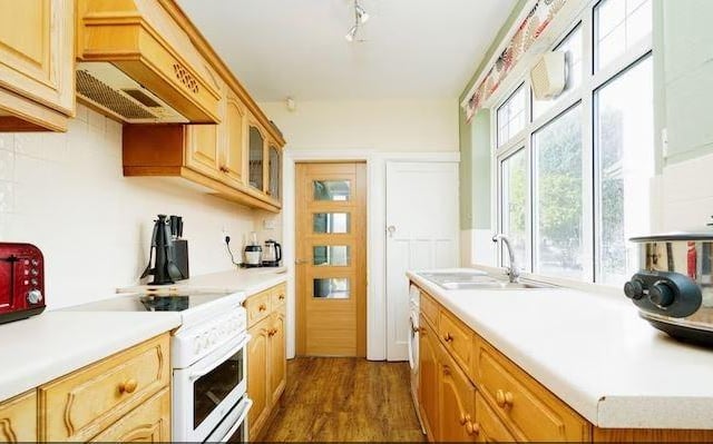 The kitchen is fitted with a range of units and integrated cooking facilities.