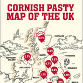 Cornish Pasty map of the UK