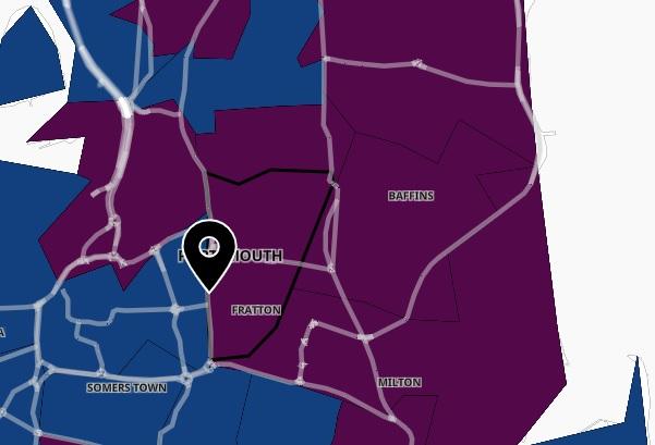 The percentage of double-jabbed people in Fratton Kingston was 62.86 per cent as of September 12. The rate was the 1,301th lowest in the country.