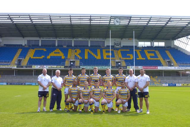 Leeds Rhinos 2010 academy intake. See the story for names. Picture by James Hardisty.