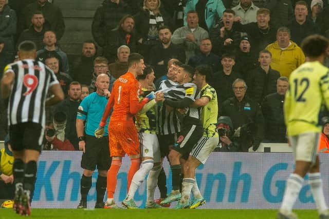 HAPPY SCRAPPING - Illan Meslier and Leeds United fought, literally, for a 0-0 draw at Newcastle United in the final outing of 2022. Pic: Bruce Rollinson