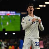 RELISHING THE CHALLENGE: Seventeen-year-old Leeds United star Archie Gray celebrates making it 2-1. Picture by Jonathan Gawthorpe.