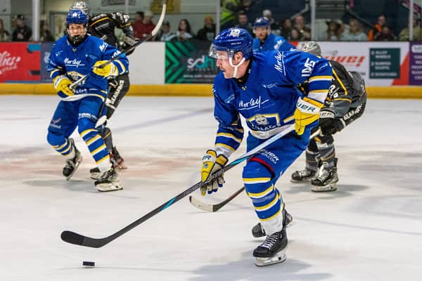 LEADING MAN: Defenceman Sam Dunn made a timely and positive impact when coming ion mid-season at Leeds Knights. Picture: Miles Tidman/Knights Media.