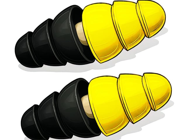 Illustration of 3M combat earplugs