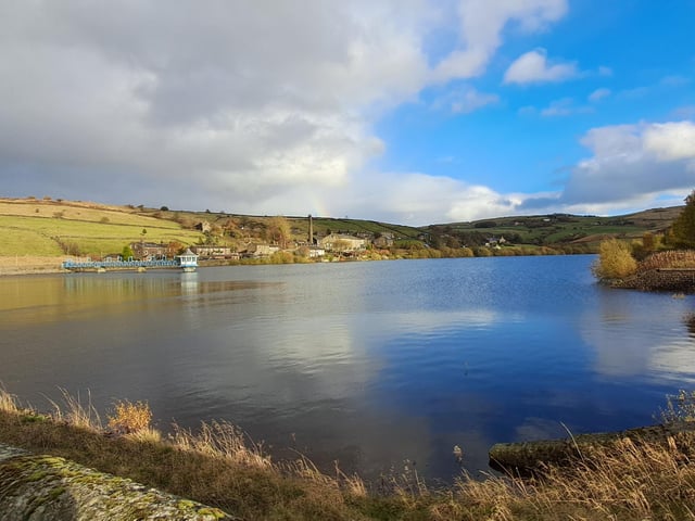 Leeming Reservoir, near Keighley, is much fuller after heavy rain