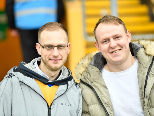 Mansfield Town fans before a game with Tranmere.