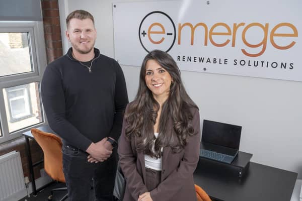 Marc Haley and Charlotte Ward, co-founders and directors at Leeds-based The E-Merge Group