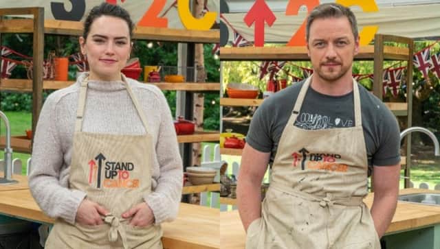 Daisy Ridley and James McAvoy are taking part in the Celebrity Bake Off (Channel 4)