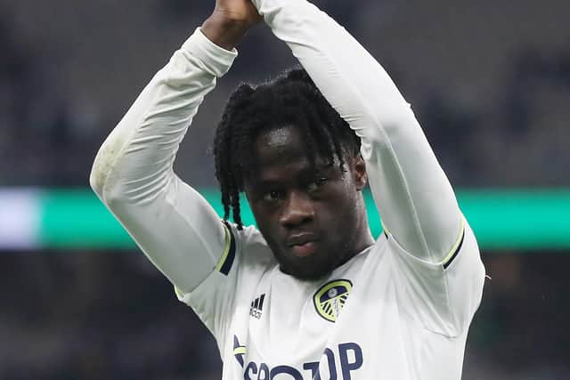PERTH, AUSTRALIA - JULY 22: Darko Gyabi of Leeds United acknowledges the fans after the Pre-Season friendly match between Leeds United and Crystal Palace at Optus Stadium on July 22, 2022 in Perth, Australia. (Photo by Will Russell/Getty Images)