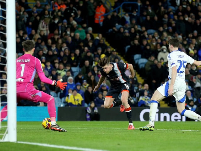 Luton centre-back Burke had been out since suffering a quad injury in November but the 28-year-old made his return as a late substitute in the 2-1 win at Cardiff City before the international break. Having been an unused sub for the following goalless draw at home to Middlesbrough, Burke was then handed his first start since November in the weekend's 1-0 win at Hull City. The defender had not started since lining up for November's 3-0 defeat at Elland Road, above.