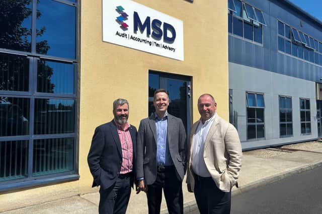 (l-r) Richard Daly (MSD Accountants), James Beardmore (DJH) and Brendan Murtagh (MSD Accountants)