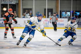 KICKSTART: Jordan Buesa (left) will hope to build on last weekend's performance in the win against Telford Tigers with more contributions this week for Leeds Knights. Picture: Ben Gordon/Knights Media.