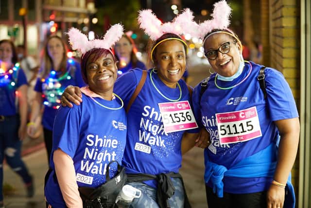 Stride by stride, people in Leeds can help beat cancer when Cancer Research UK’s 10k Shine Night Walk returns to light up the city’s streets on Friday 21 October. To enter or volunteer visit shinewalk.org.