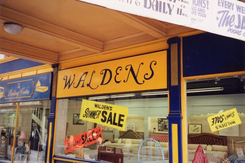 The interior of the Grand Arcade, showing bed specialists Waldens who were holding a sale in October 1990.