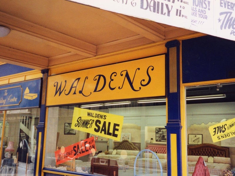 The interior of the Grand Arcade, showing bed specialists Waldens who were holding a sale in October 1990.