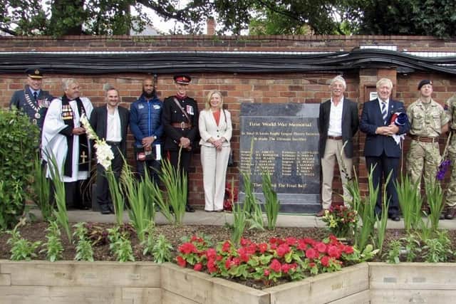 A memorial to the 16 Leeds players killed during the first world war was unveiled at Headingley in 2017. Picture by Leeds Rhinos Foundation.