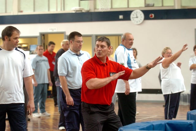 Leeds City Council staff are given self defence lessons by West Yorkshire Police's PC Dave Makinson, as part of their training to become volunteer taxi marshalls in Leeds city centre, in October, 2006.