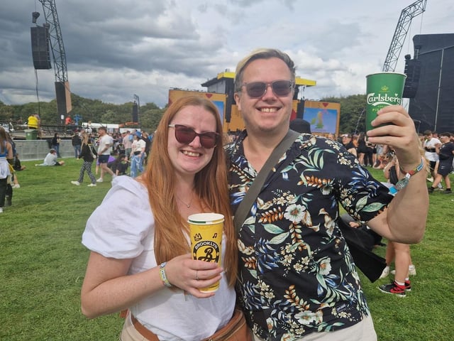 Kelly and Rich were enjoying themselves. Kelly, from Newcastle, said she can't wait for Sam Fender on Saturday, saying: "Canny chatter, man. It's my first time at a festival ever and I felt because I'm 34 we need to try new things. We went to Malaysia earlier in the year and now we're here. I love it."