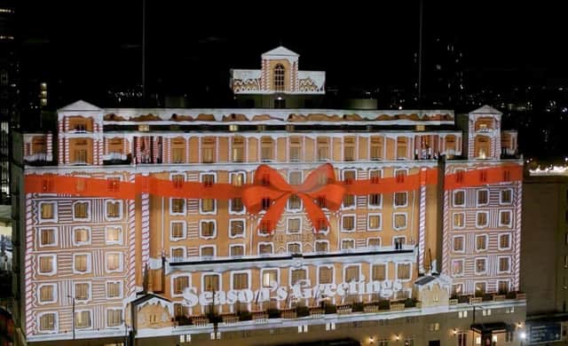 The magical projection began showing at The Queens Hotel, in City Square, on December 14 and welcomes the arrival of Christmas in Leeds.