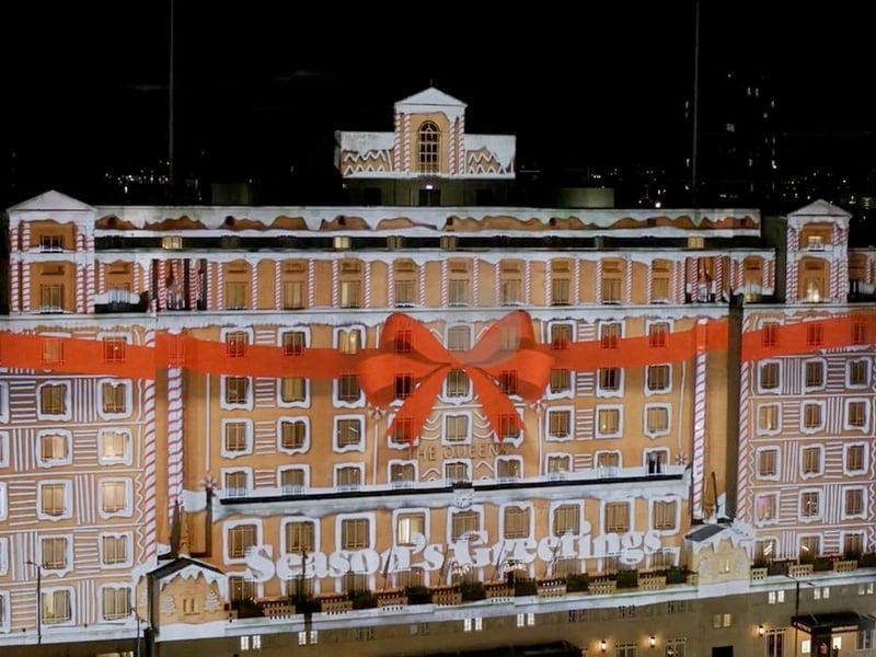 The magical projection began showing at The Queens Hotel, in City Square, on December 14 and welcomes the arrival of Christmas in Leeds.