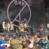 Yard Act, pictured on stage on Saturday at Leeds Festival 2023. They told fans in the crowd that they it was "an honour and a privilege" for the city's own band to perform here.